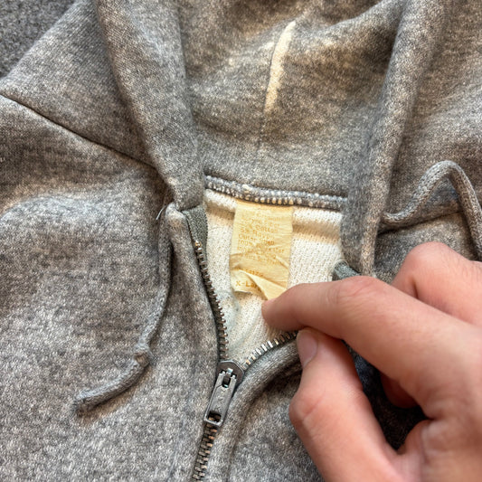 1970s Thermal Lined Zip Up Hoodie - L