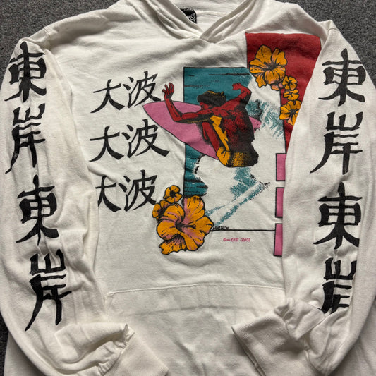 1980s East Coast Designs Surf-wear Lightweight Hoodie - M