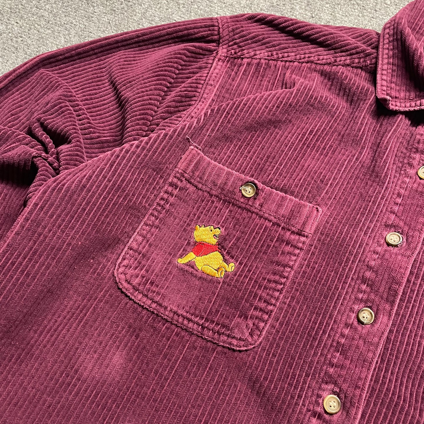 90s Winnie the Pooh Corduroy Button Up - M