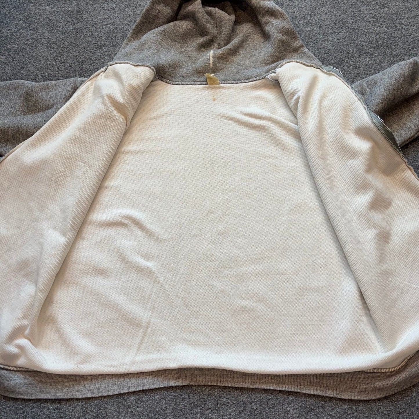 1970s Thermal Lined Zip Up Hoodie - L