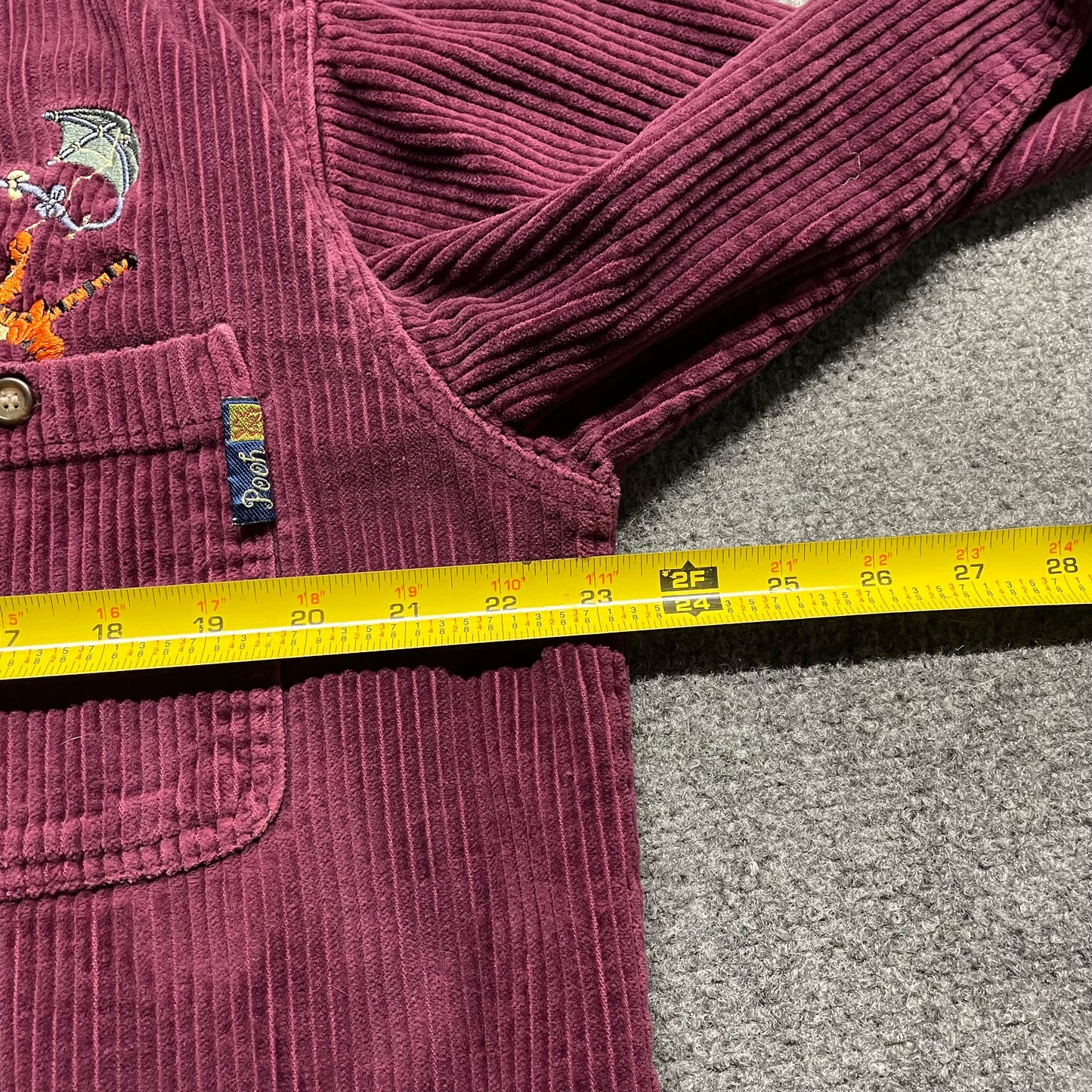 90s Winnie the Pooh Corduroy Button Up - M