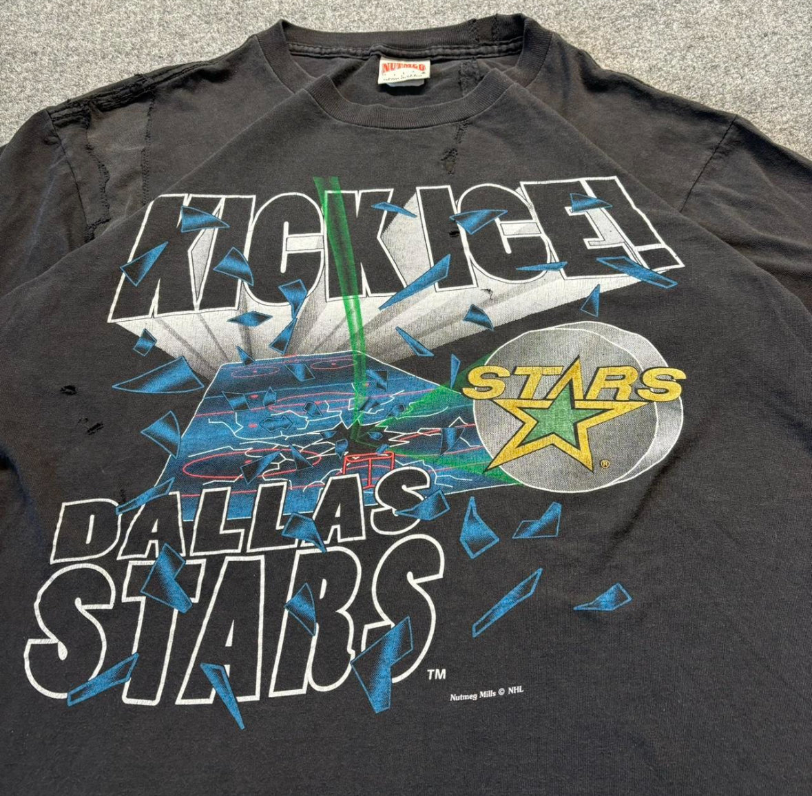 90s Kick Ice! Dallas Stars Hockey T-Shirt - L