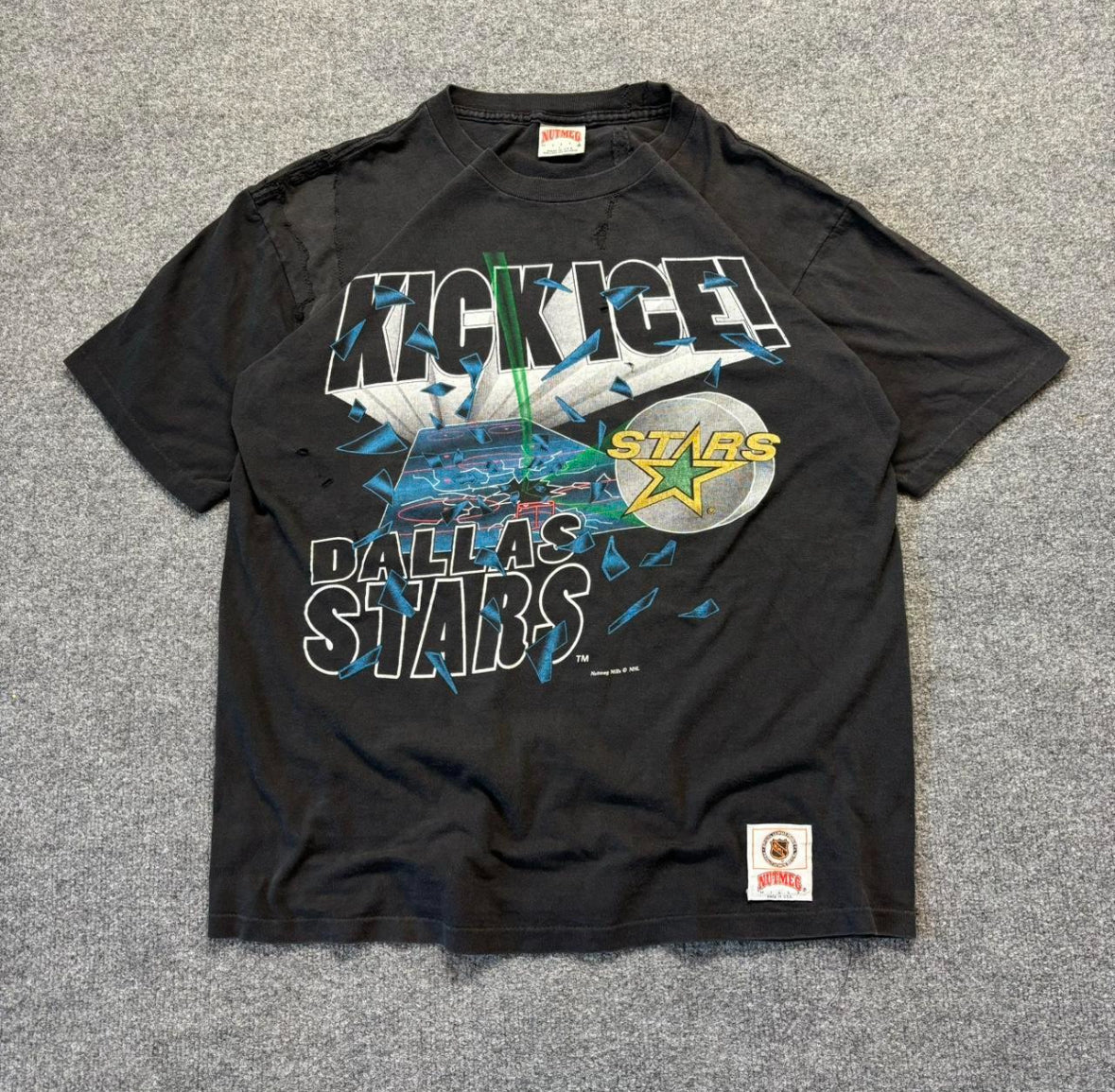 90s Kick Ice! Dallas Stars Hockey T-Shirt - L