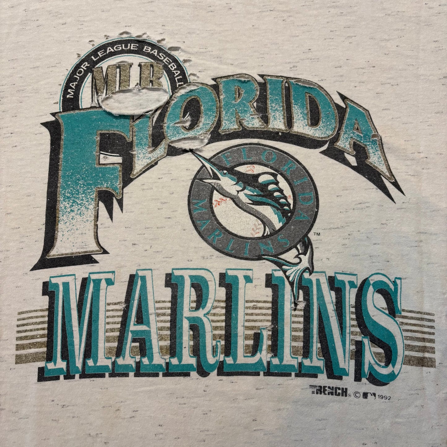 Distressed 90s Florida Marlins Shirt - XL
