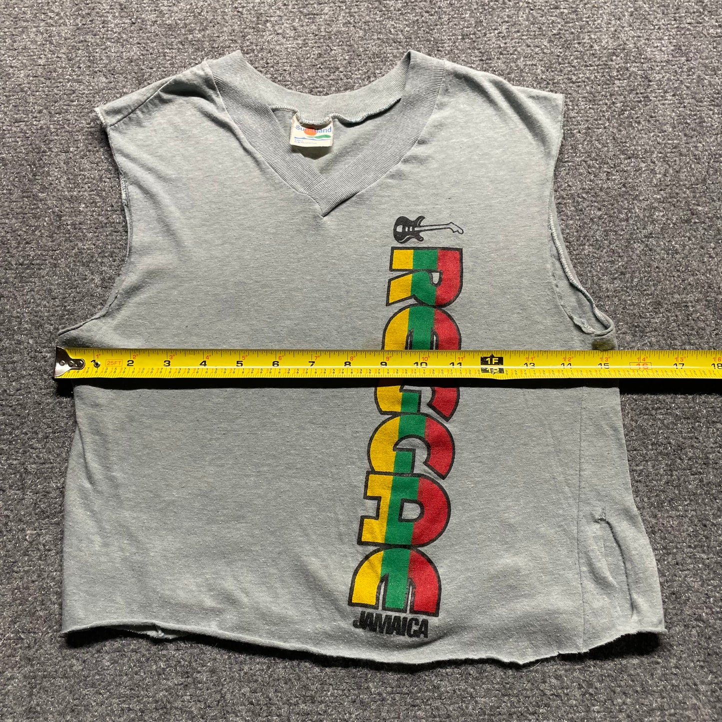 Womens 1980s Reggae Jamaica Cutoff - S