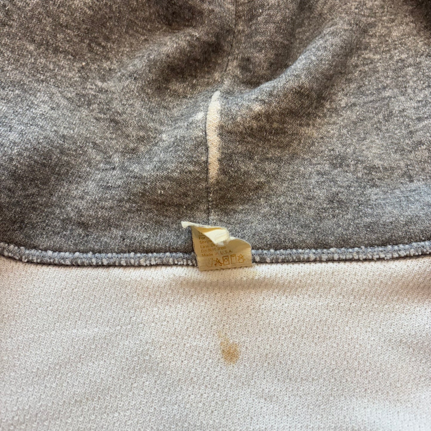 1970s Thermal Lined Zip Up Hoodie - L