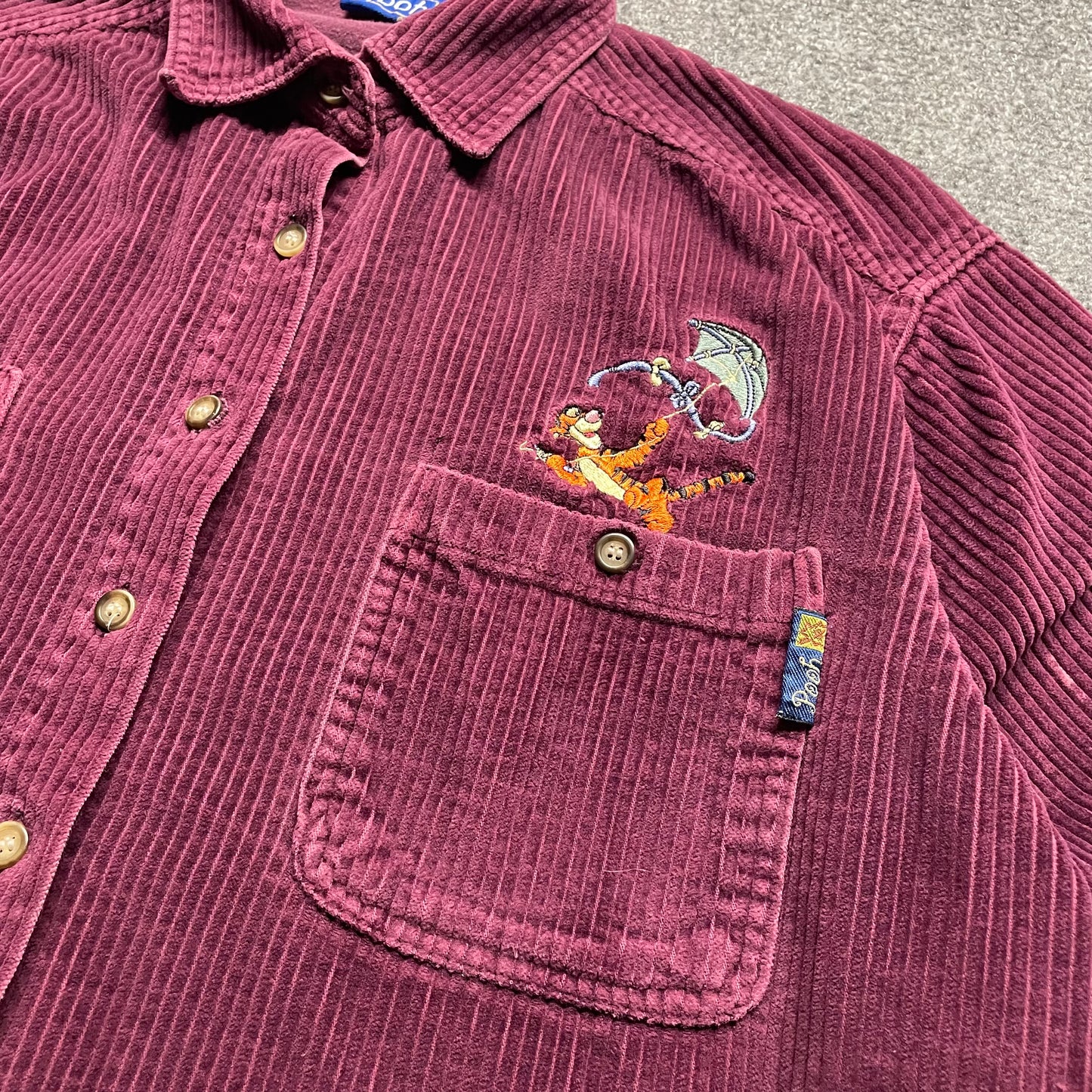90s Winnie the Pooh Corduroy Button Up - M