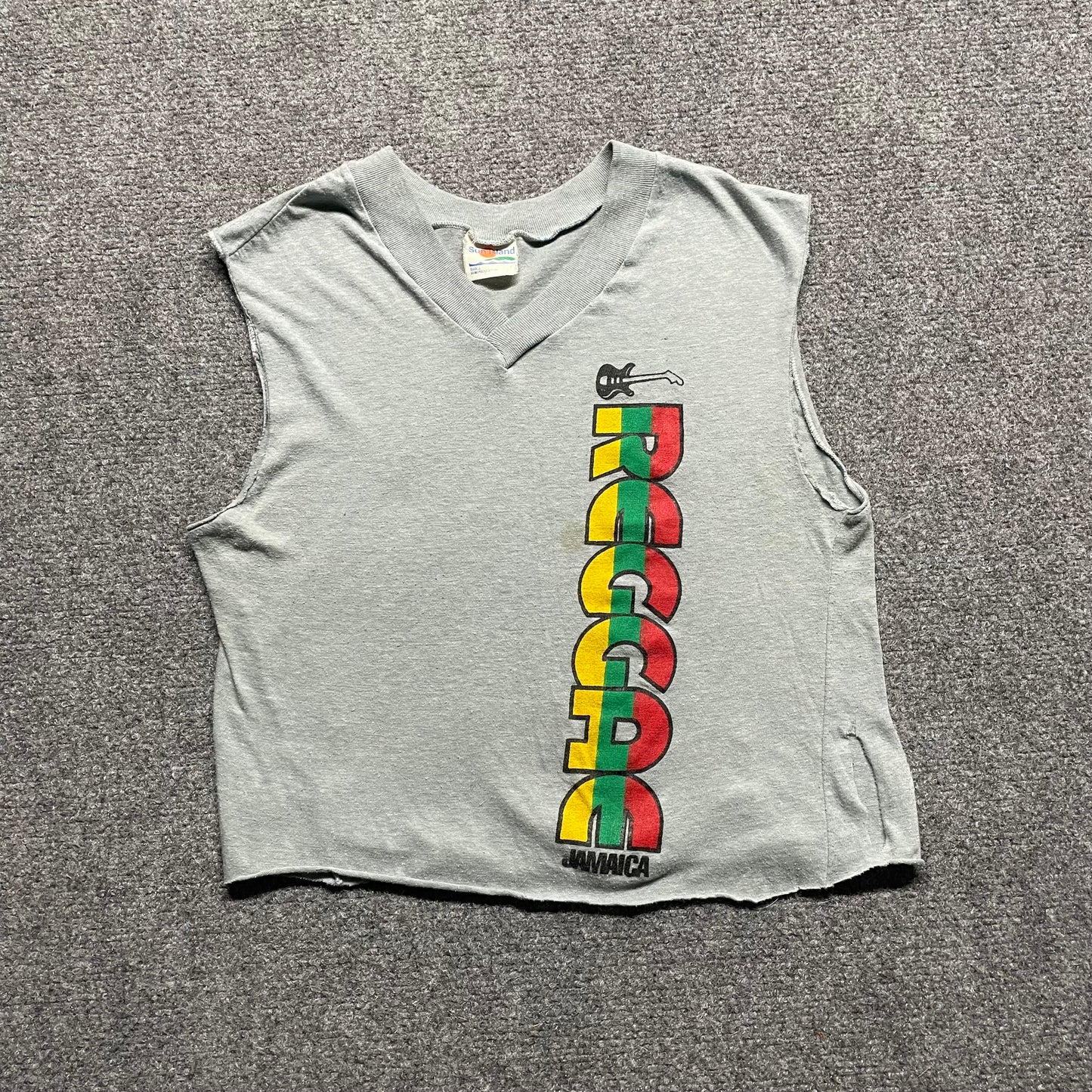Womens 1980s Reggae Jamaica Cutoff - S
