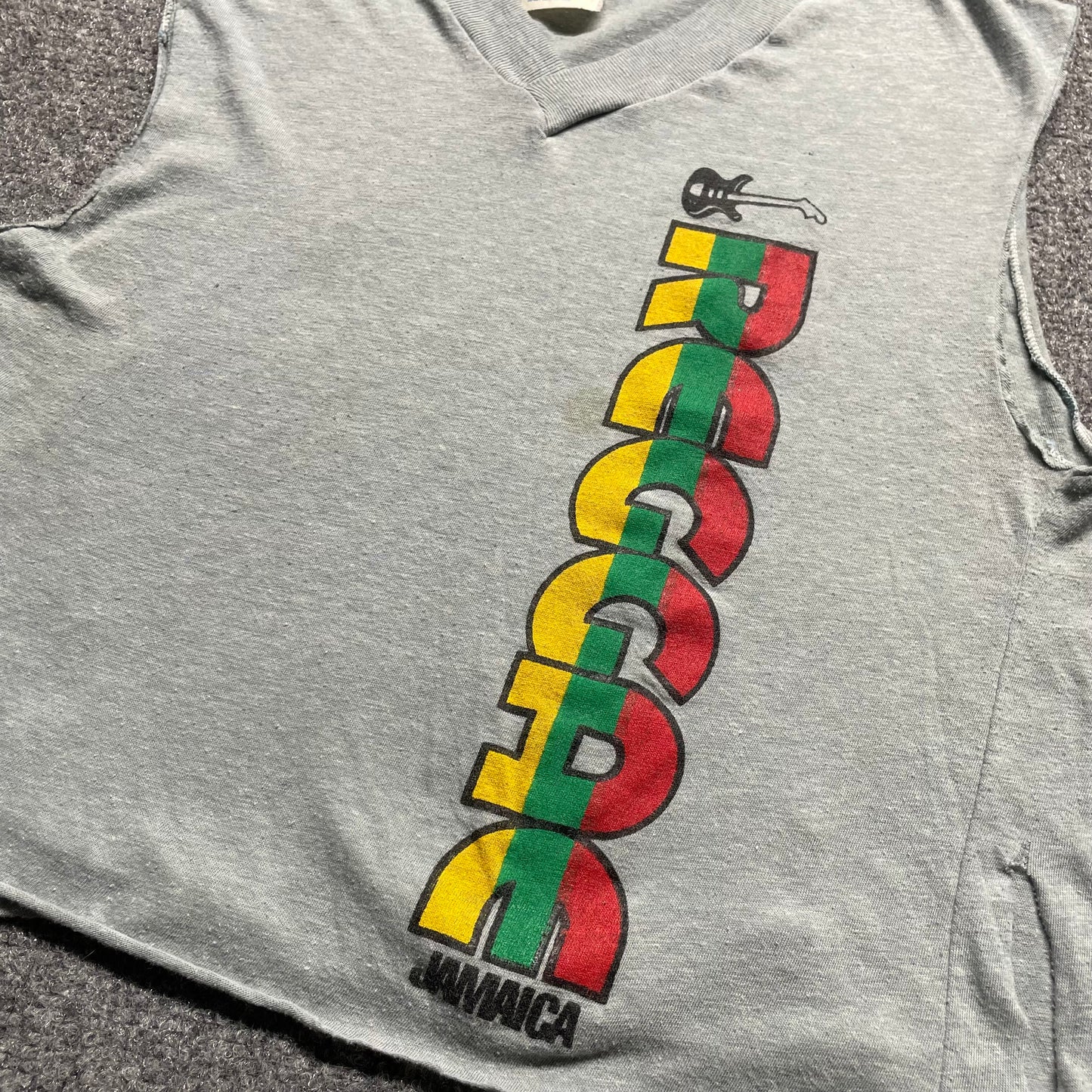 Womens 1980s Reggae Jamaica Cutoff - S