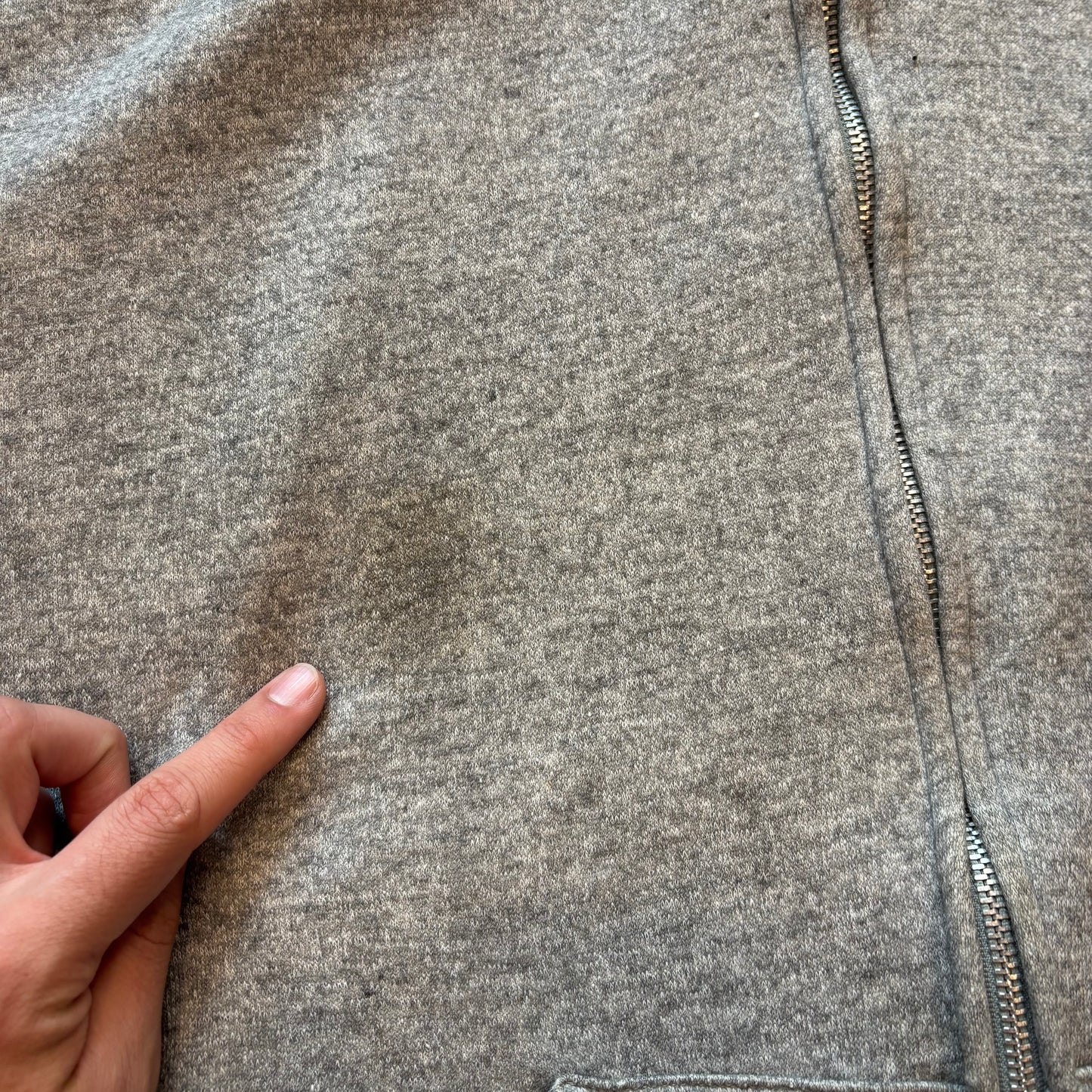 1970s Thermal Lined Zip Up Hoodie - L