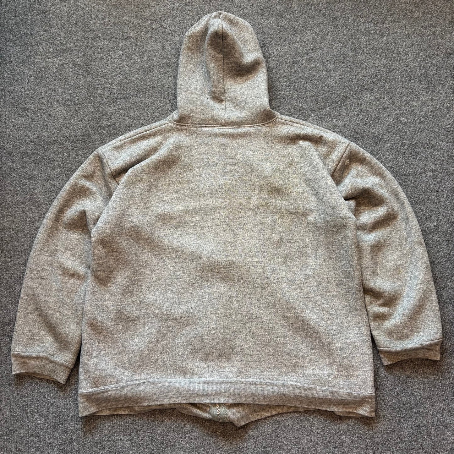 1970s Thermal Lined Zip Up Hoodie - L
