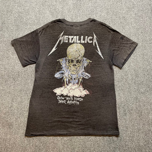 1980s Metallica “Their Money Tips Her Scales Again” Shirt - L