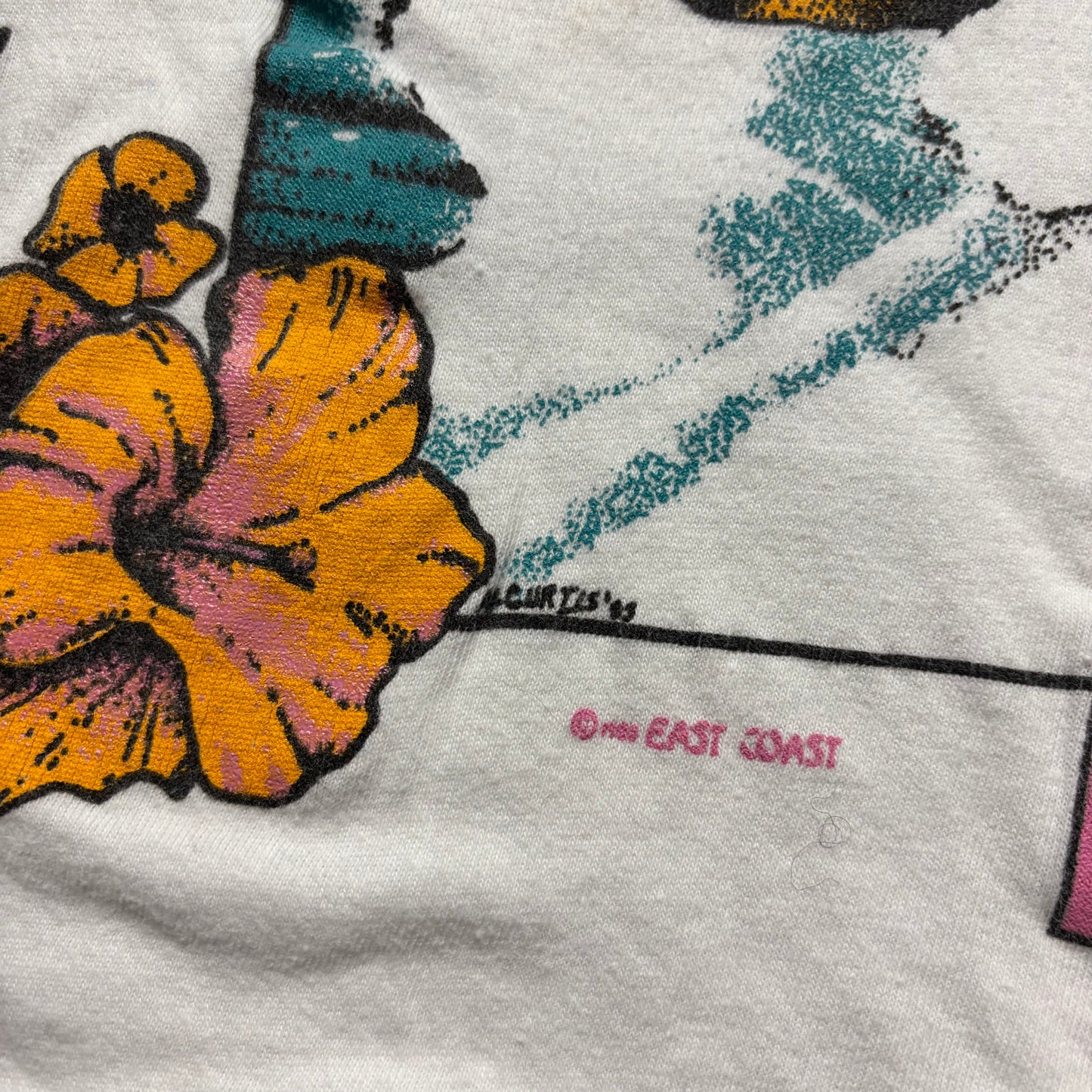 1980s East Coast Designs Surf-wear Lightweight Hoodie - M