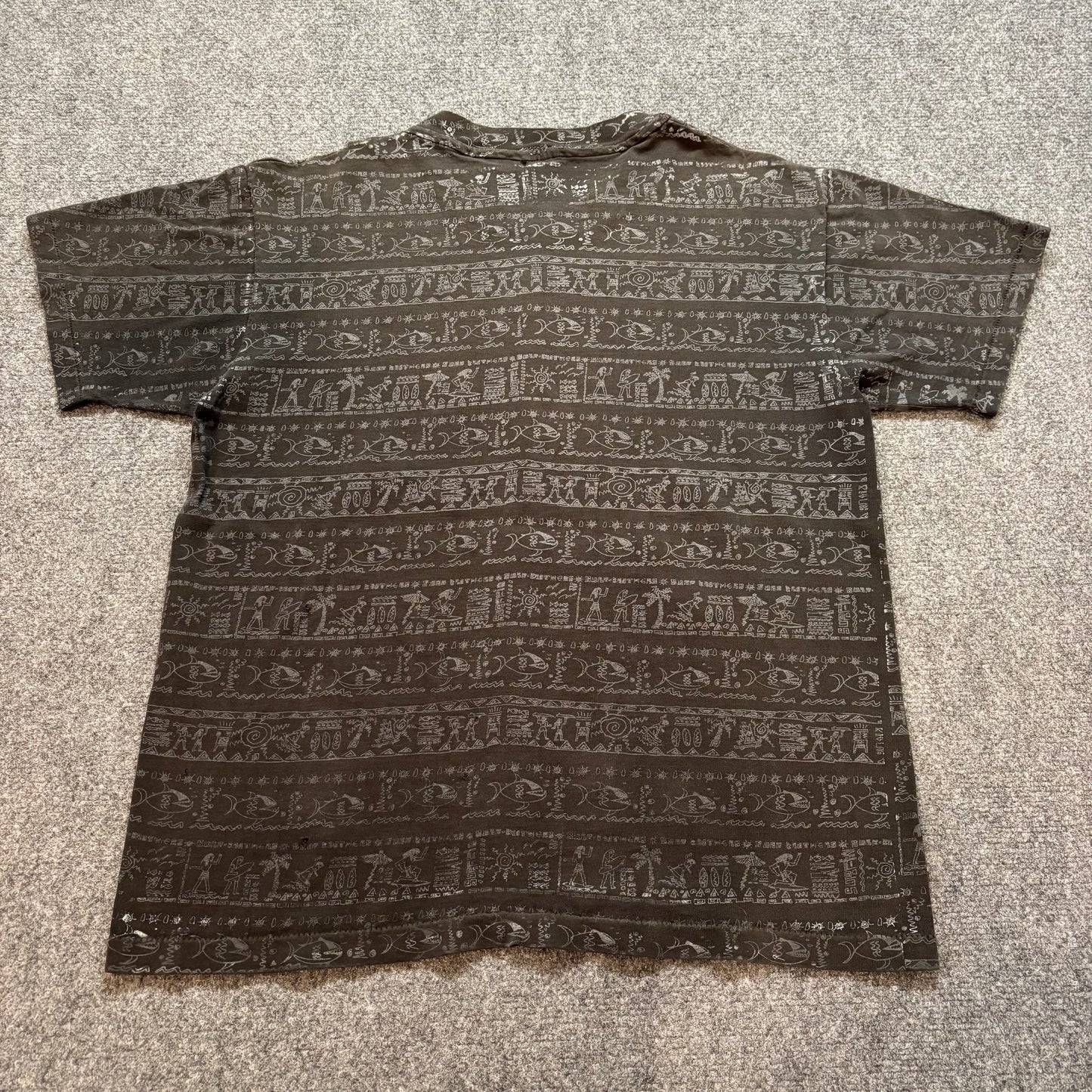Rare 90s Los Angeles Raiders AOP Shirt - M