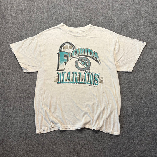 Distressed 90s Florida Marlins Shirt - XL