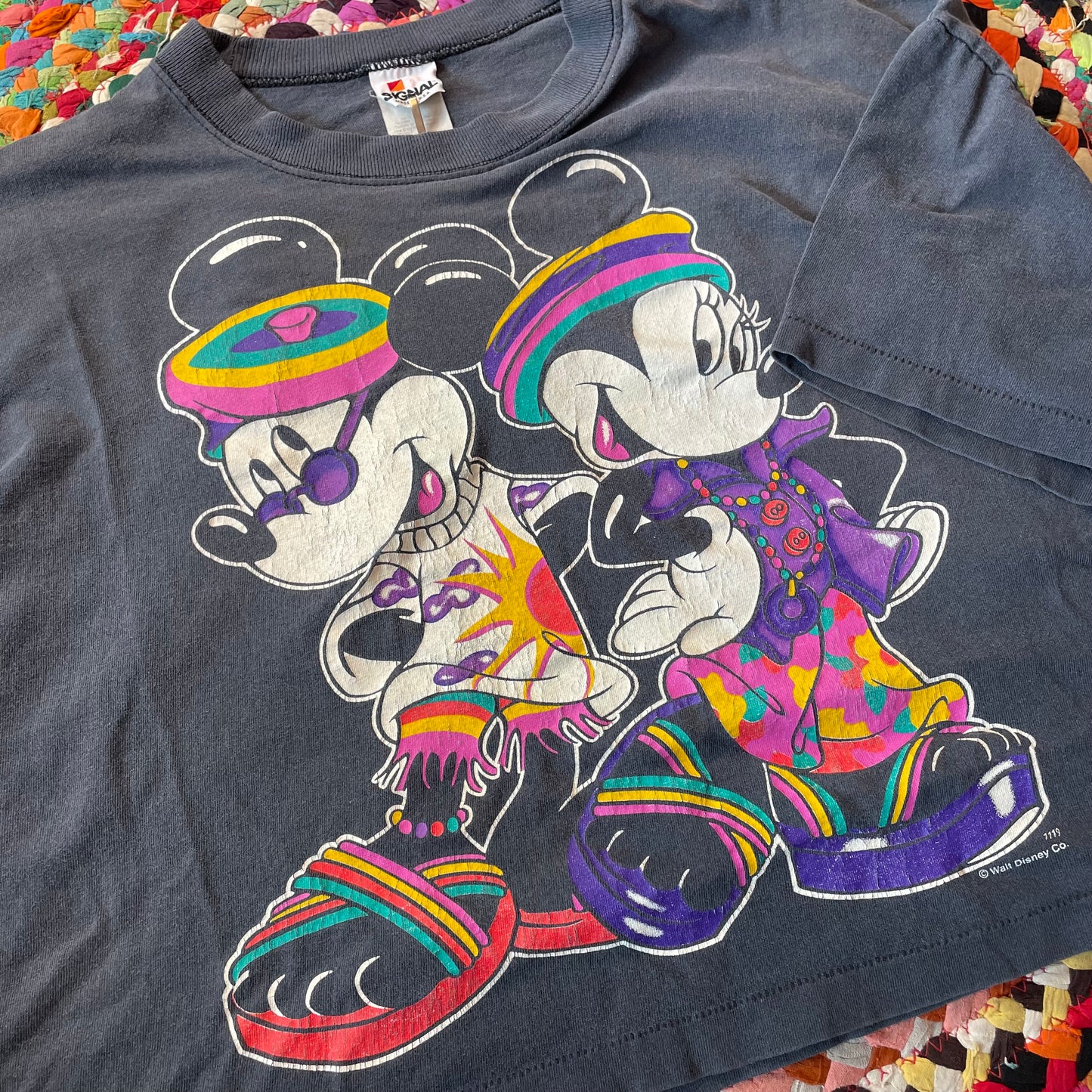 90s Mickey & Minnie Cropped T-Shirt