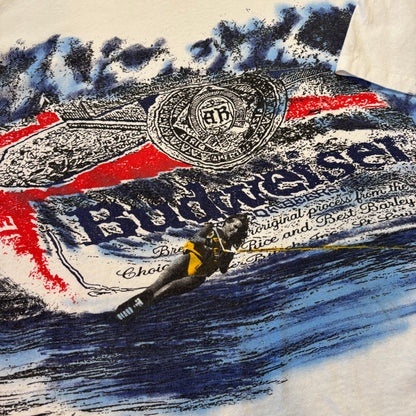 Rare 90s Budweiser Kite Surfing Wrap Around T-Shirt - XL