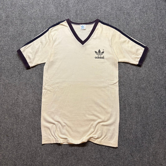 Women’s 1980s Adidas V-Neck Ringer Shirt - XL