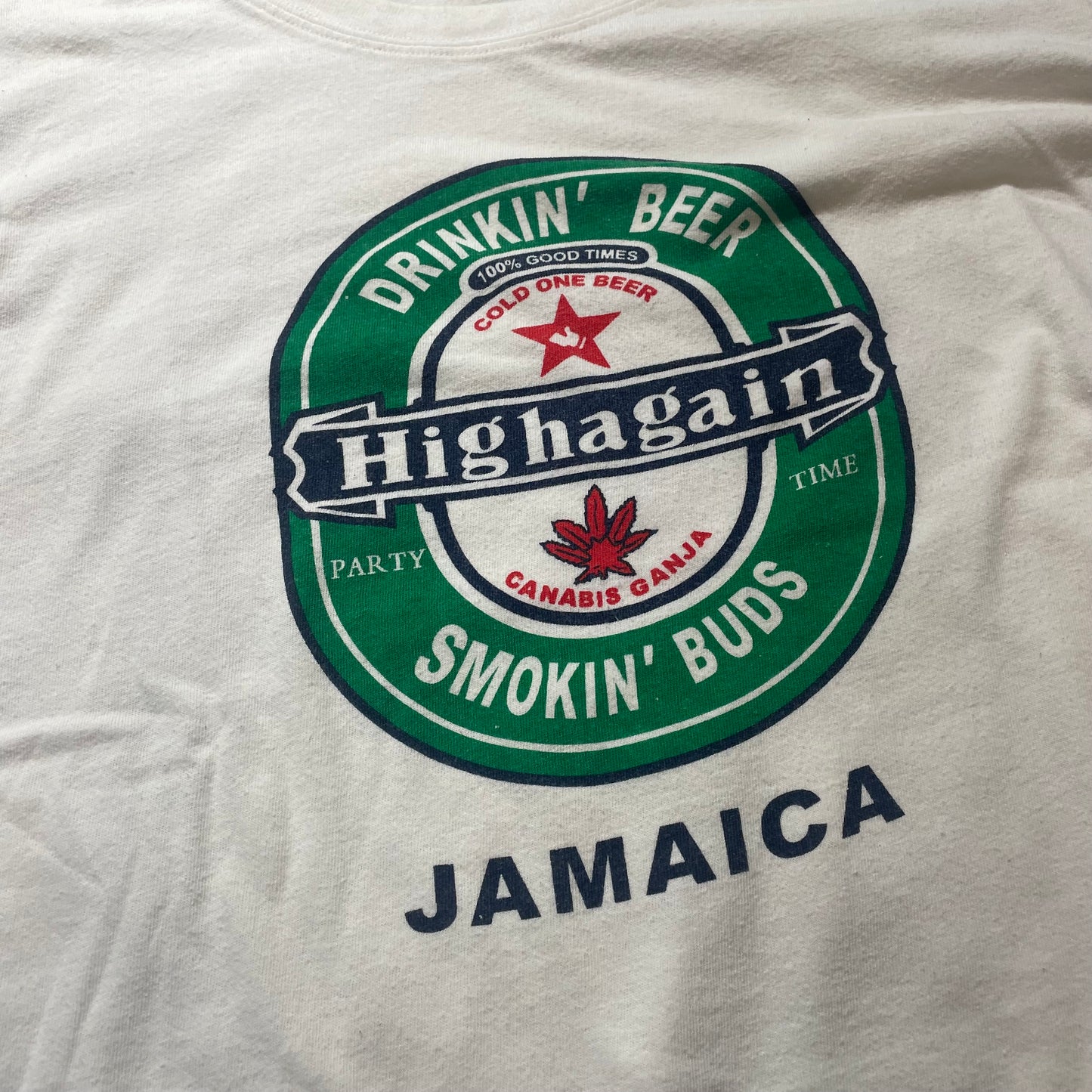 Vintage Jamaica Heineken Weed Spoof T-Shirt