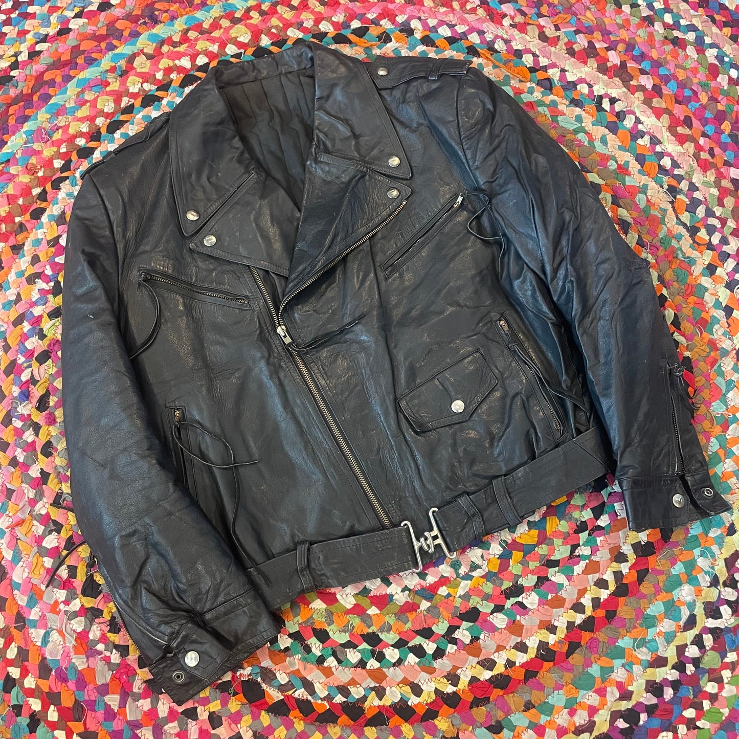 1980s Women’s Harley Davidson Patch Leather Jacket