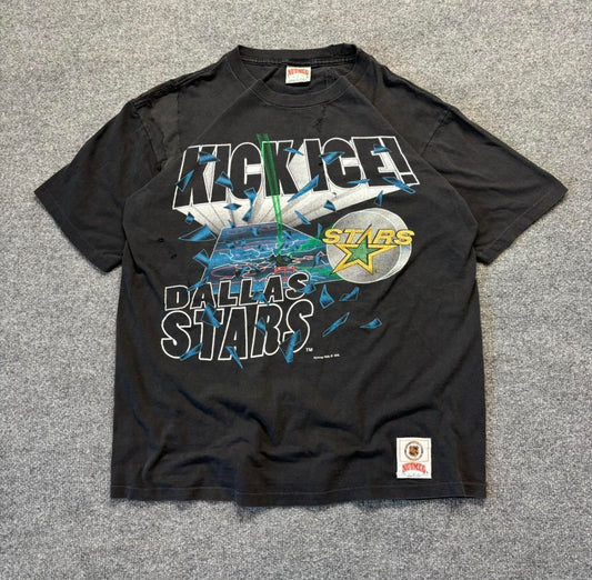 90s Kick Ice! Dallas Stars Hockey T-Shirt - L