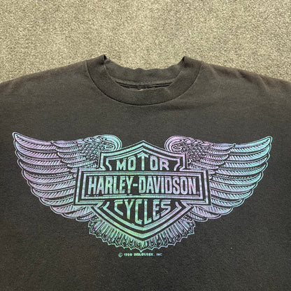 90s Holographic Harley Davidson Shirt - M