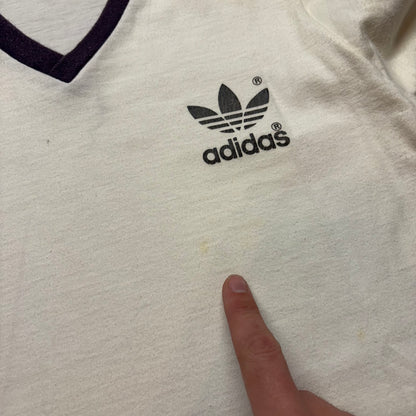 Women’s 1980s Adidas V-Neck Ringer Shirt - XL