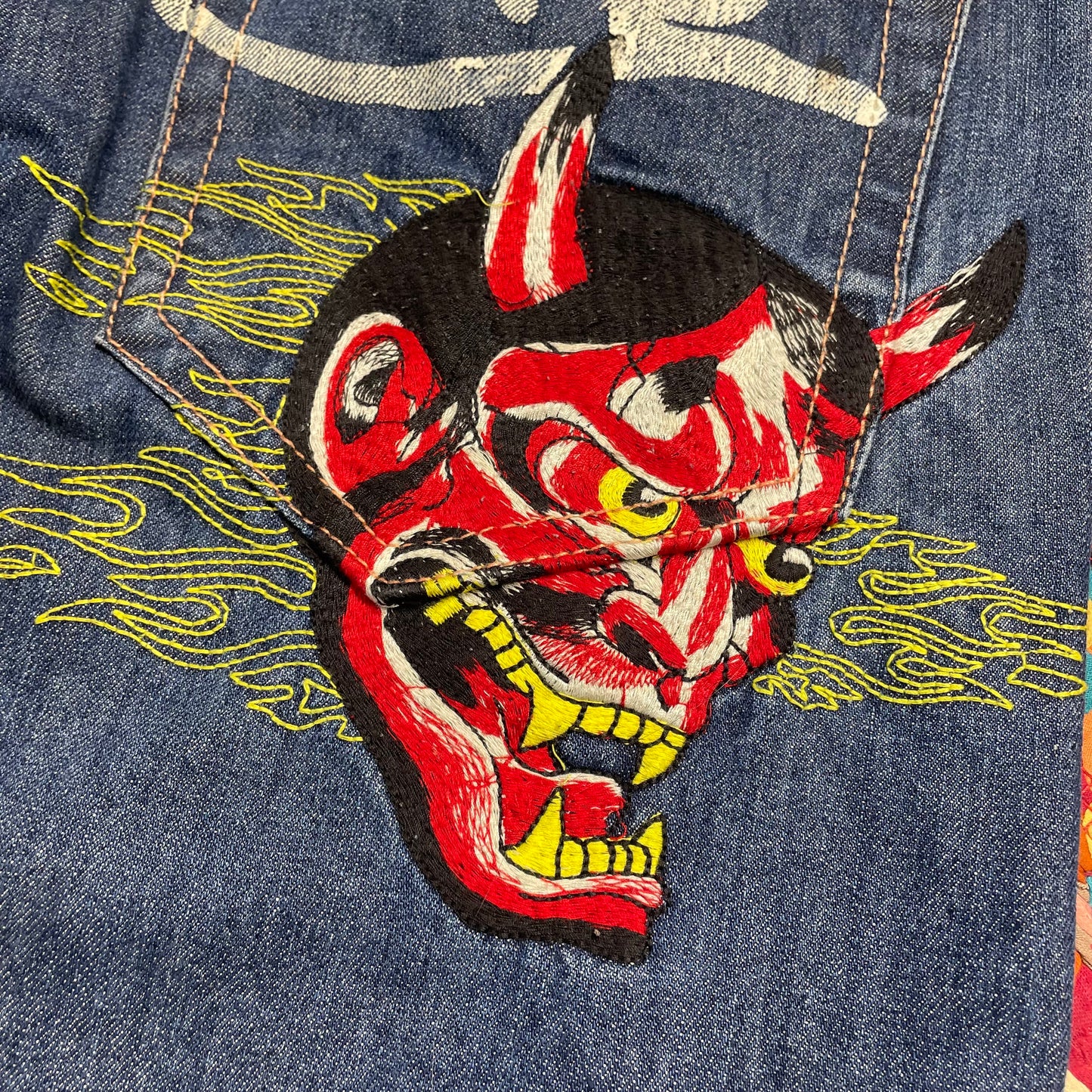 2008 Ed Hardy Embroidered Baggy Jeans (36x34)