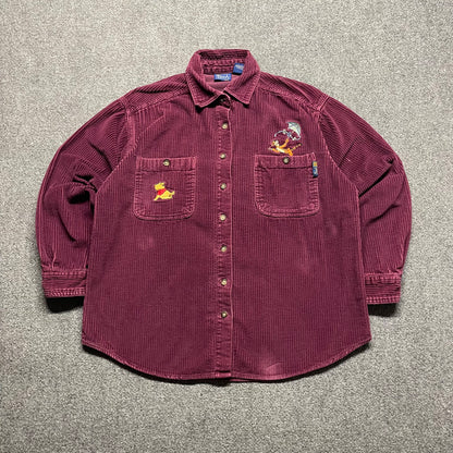 90s Winnie the Pooh Corduroy Button Up - M