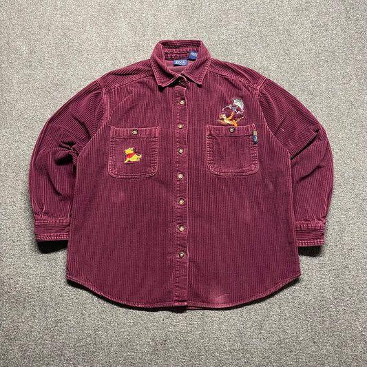 90s Winnie the Pooh Corduroy Button Up - M