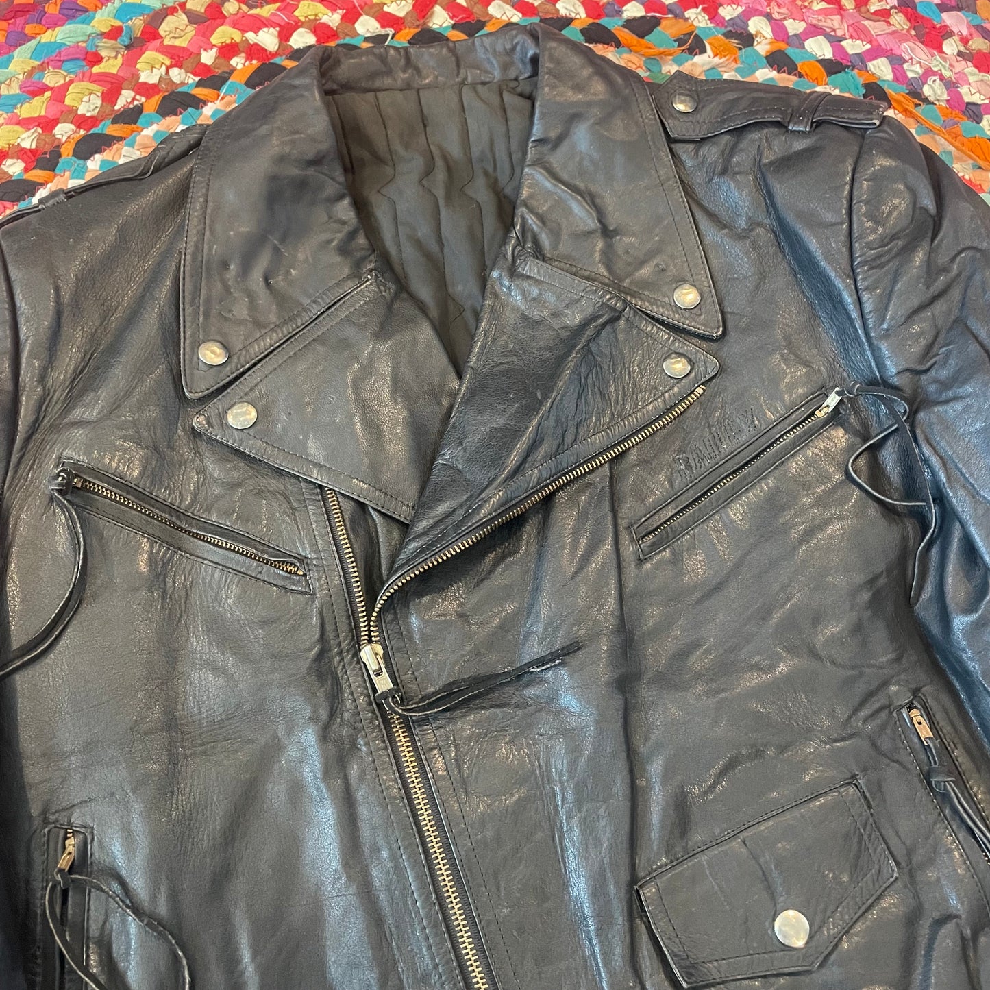 1980s Women’s Harley Davidson Patch Leather Jacket