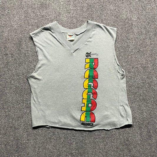 Womens 1980s Reggae Jamaica Cutoff - S