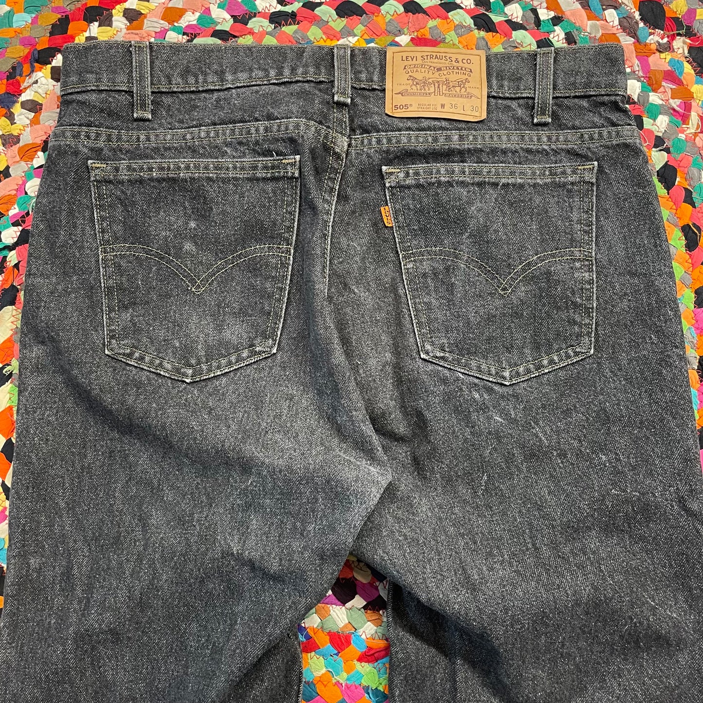 Vintage Levi’s 505 Straight Leg Orange Tab Jeans (36x29)