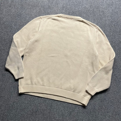 Vintage Lands End American Flag Knit Sweater - L