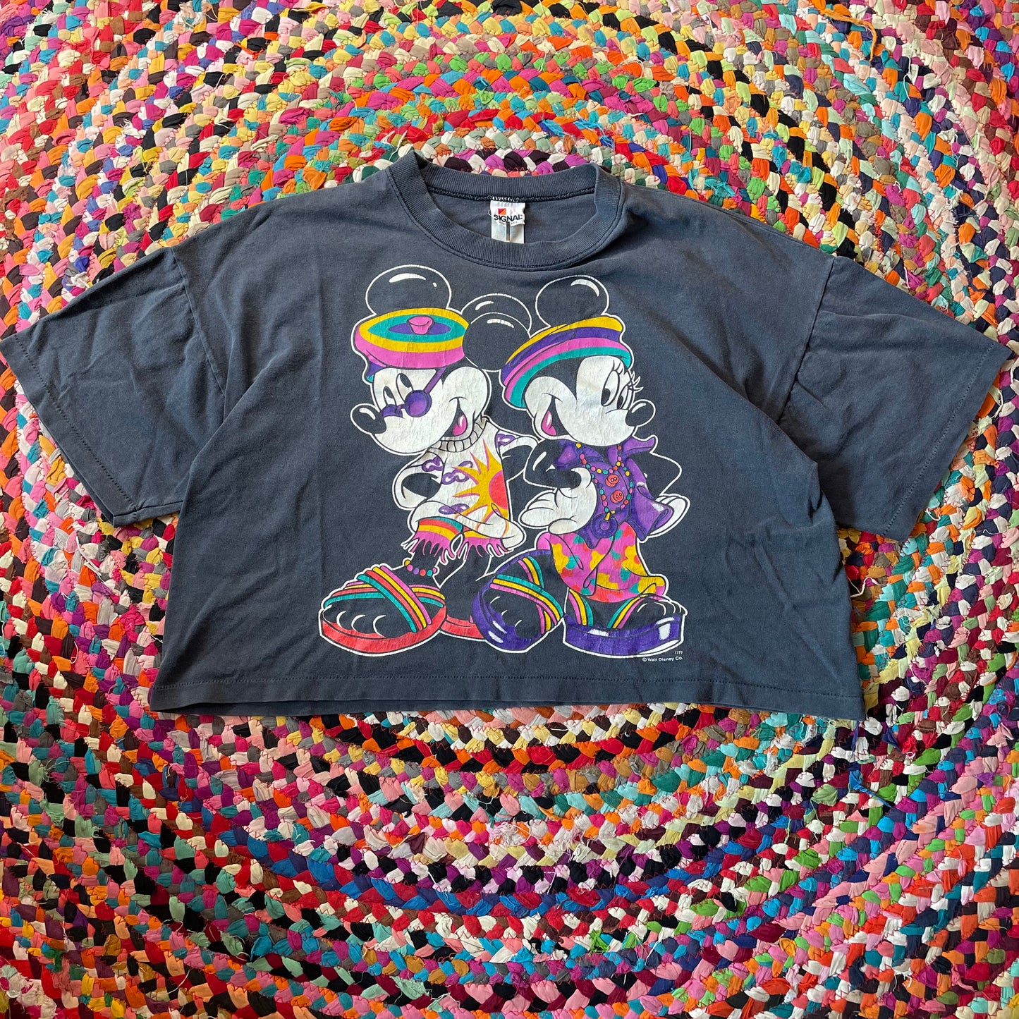 90s Mickey & Minnie Cropped T-Shirt